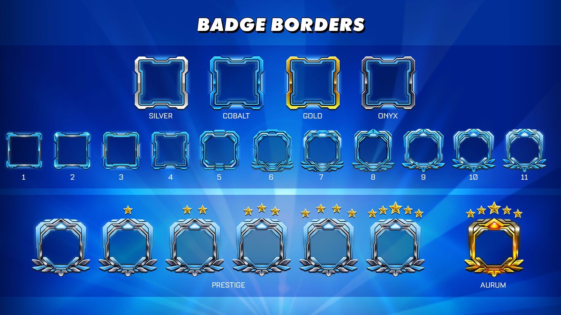 The image shows every new Badge Border, which is a new feature explained below.